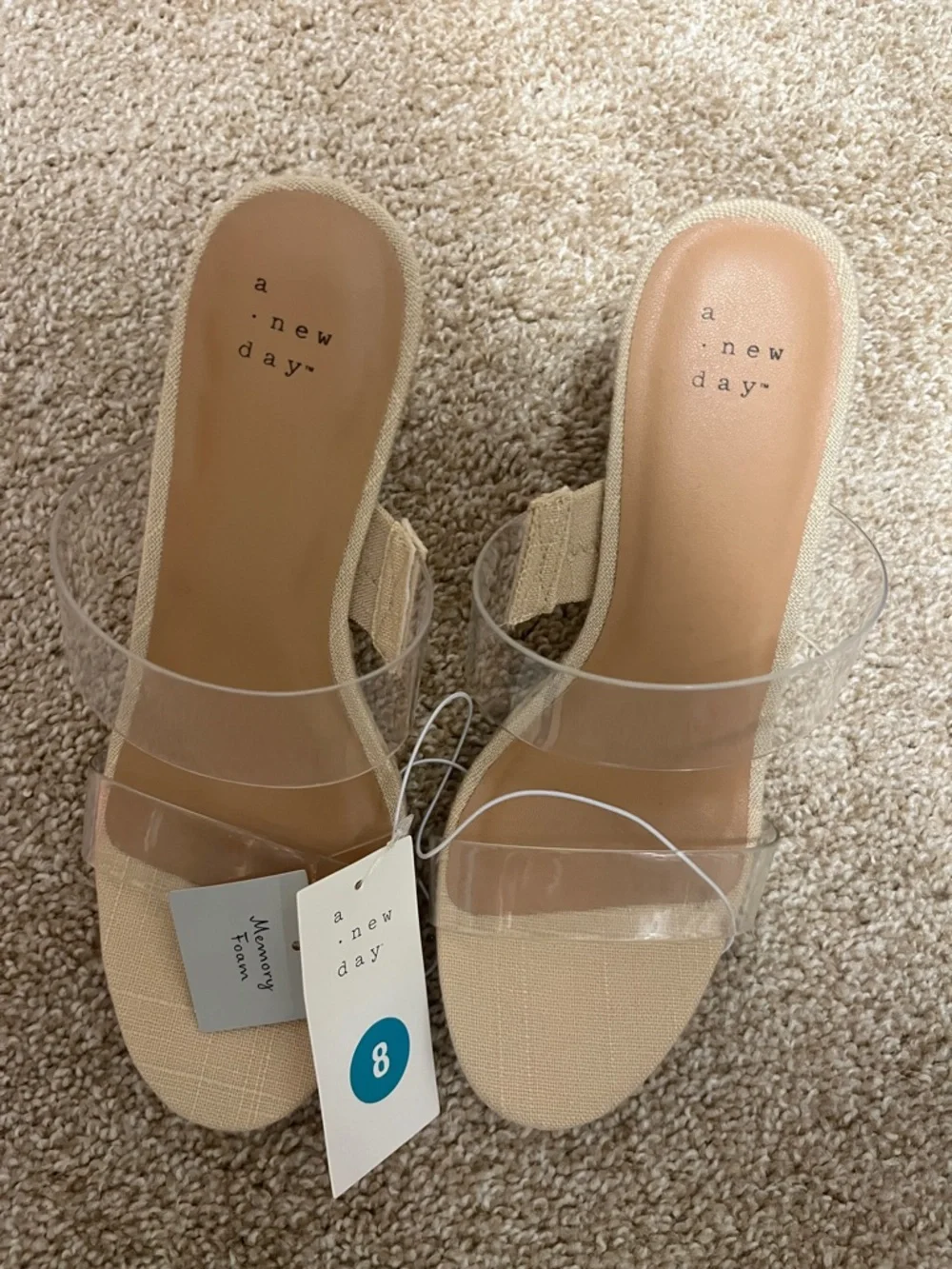 a new day Clear-Strap Mules in Beige